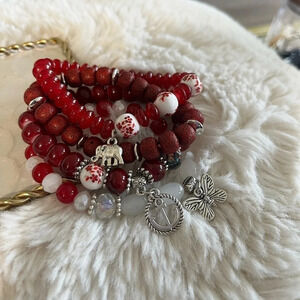 Handcrafted Bohemian Style Beaded Stretch Bracelets (4pc)